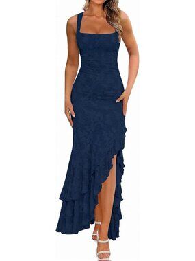Elegant Floral Maxi Dress | Ruched Wedding Guest Dress | Perfect for Special